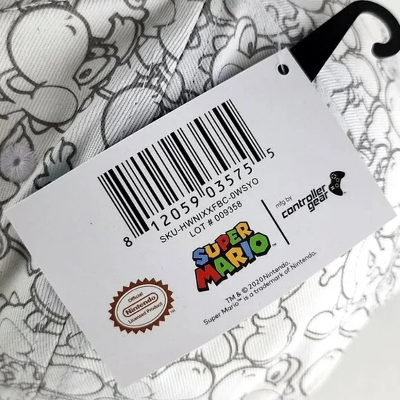 Nintendo Super Mario Yoshi Snapback Adjustable Hat Cap Green White OS Fits Most - Picture 7 of 16